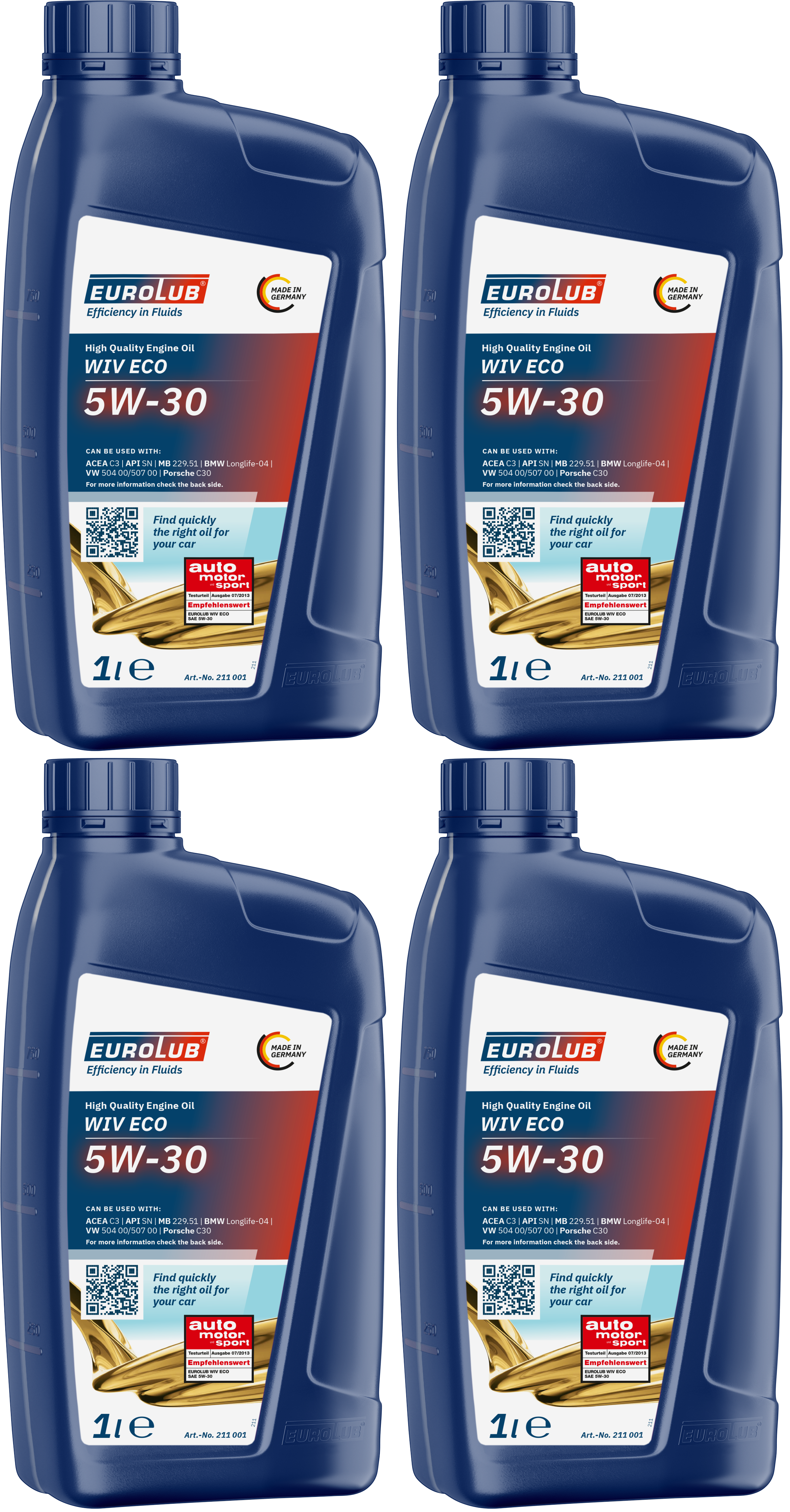 EUROLUB WIV ECO 5W-30 Motoröl 4x 1l = 4 Liter